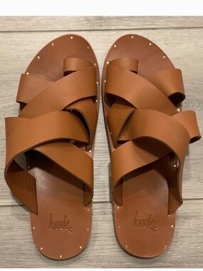 BEEK Weaver Leather Slide Sandal Brown Size 11